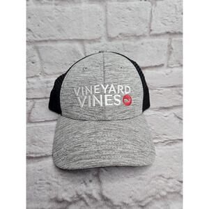 Vineyard Vines Black Grey Trucker Hat Cap Adjustable